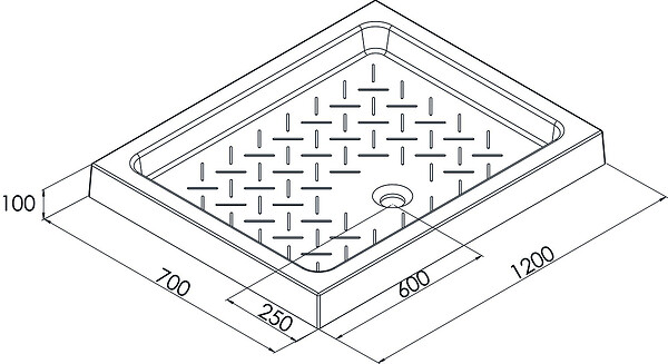 ONDEE - Receveur de douche CERA 2 - 120 x 70 cm - Céramique - Blanc - large