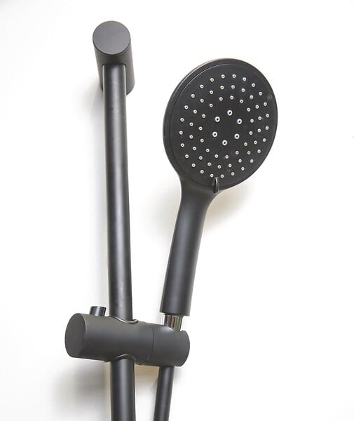 ONDEE - Kit barre de douche à douchette sans mitigeur SILKY - H65cm - Finition noir mat - large