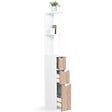 ID MARKET - Meuble WC étagère WILLY bois 3 portes blanc et hêtre - vignette