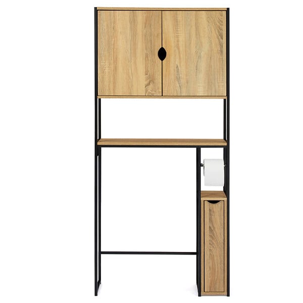 ID MARKET - Meuble WC 3 en 1 avec armoires de rangement DETROIT design industriel - large