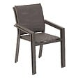 HESPERIDE - Fauteuil de jardin empilable "Essentia" wengé & praline en aluminium traité en epoxy - vignette