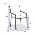 HESPERIDE - Fauteuil de jardin empilable "Essentia" wengé & praline en aluminium traité en epoxy - vignette