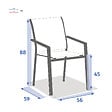 HESPERIDE - Fauteuil de jardin empilable "Essentia" vert olive & graphite en aluminium traité epoxy - vignette