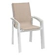 HESPERIDE - Fauteuil de jardin empilable "Axant" lin & blanc en aluminium traité époxy - vignette