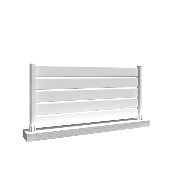 INTERSUN - Clôture ranch panneau ajouré 5 lames L 1911 x H 915 mm - Blanc RAL 9010 - large