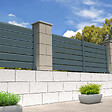 INTERSUN - Clôture brise-vue 7 lames L 1911 x H 1022 mm - Gris anthracite RAL 7016 - vignette