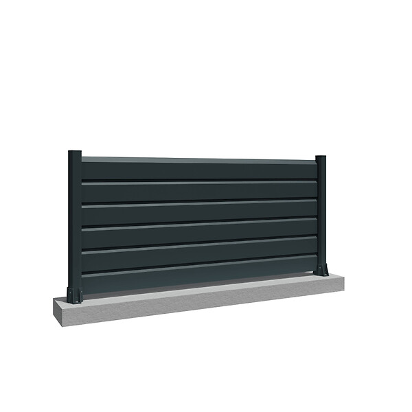 INTERSUN - Clôture brise-vue 7 lames L 1911 x H 1022 mm - Gris anthracite RAL 7016 - large