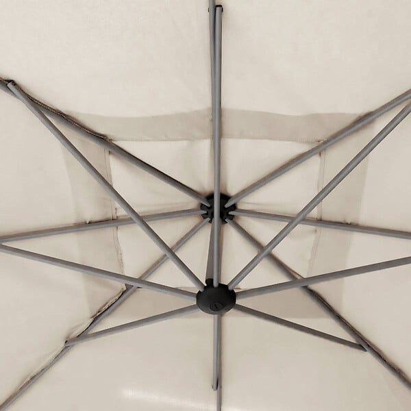 HESPERIDE - Parasol déporté carré "Manoa" blé 2,5x2,5 m - large