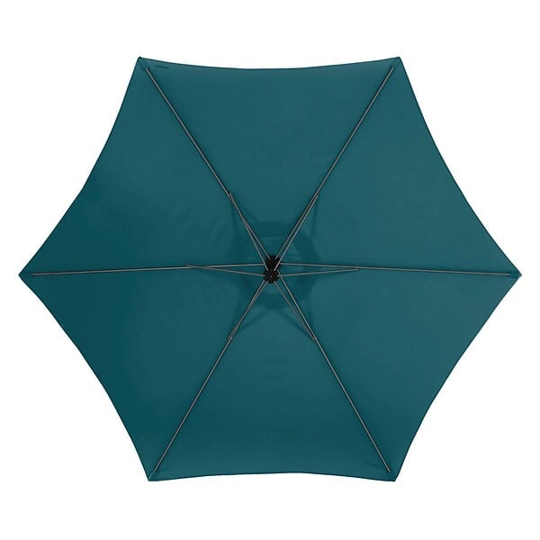 HESPERIDE - Parasol déporté rond "Manoa" bleu canard & graphite 3m en aluminium traité époxy - large