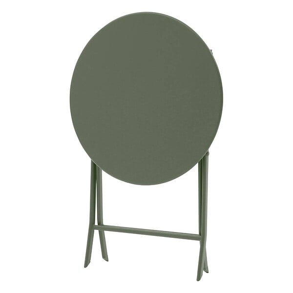 HESPERIDE - Table de jardin pliante ronde Greensboro vert laurier 2 places en acier - large