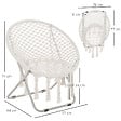 OUTSUNNY - Loveuse fauteuil rond de jardin fauteuil lune papasan pliable grand confort macramé coton polyester beige - vignette