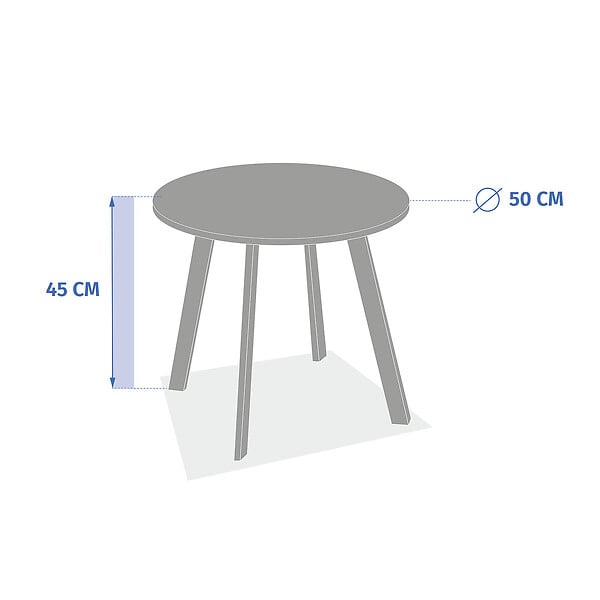 HESPERIDE - Table d'appoint de jardin ronde "Saona" café 50 x 45cm en acier - large