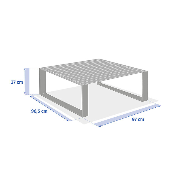 HESPERIDE - Table basse de jardin carrée "Allure" avoine 97 x 97 x 37cm en aluminium - large
