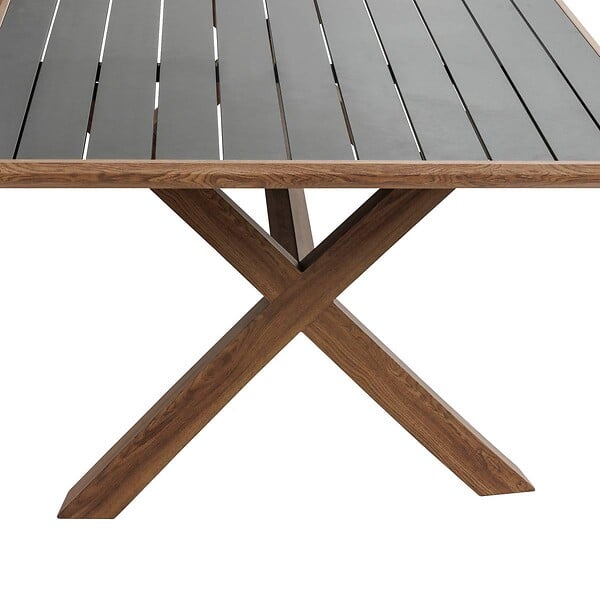 HESPERIDE - Table de jardin "Axiome" honey & graphite 8 places en aluminium - large