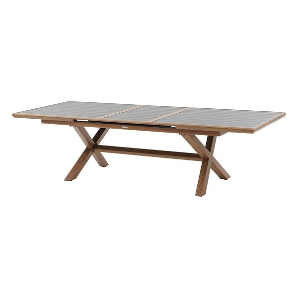 HESPERIDE - Table de jardin extensible "Axiome" graphite & honey 10 places en aluminium - large