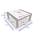 HESPERIDE - Table basse de jardin carrée "Évasion" argile & lin 87 x 87cm en aluminium - vignette
