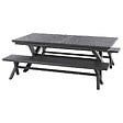 HESPERIDE - Table de jardin extensible "Axiome" ardoise granitée 10 places en aluminium traité époxy - vignette