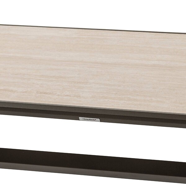 HESPERIDE - Table de jardin "Axiome" praline & marron 8 places en aluminium - large