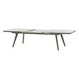 HESPERIDE - Table de jardin extensible "Pulpy" vert laurier & gris granite 12 places en aluminium verre et céramique - vignette