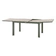 HESPERIDE - Table de jardin extensible coulissante "Évasion" effet bois lin & vert laurier 10 places lates en aluminium - vignette
