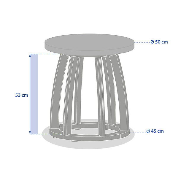 HESPERIDE - Table d appoint de jardin ronde "Lemindo" 50 x 53cm en eucalyptus - large