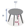 HESPERIDE - Table d''appoint de jardin ronde "Olvinia" acacia 46x35 cm - vignette