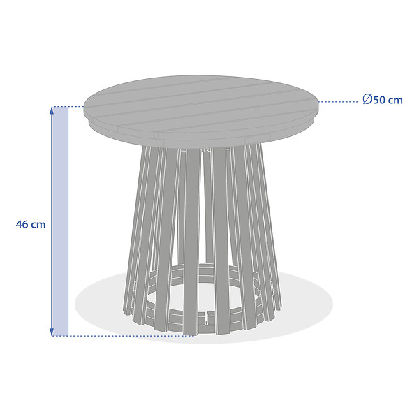 HESPERIDE - Table d appoint de jardin ronde "Osuna" 50 x 50cm en acacia - large