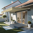 INTERSUN - Store banne loggia DIONEA 4,00x3,00 M (Manuelle - Blanc satiné RAL9010 - Écru 250g/m²) - vignette