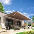 INTERSUN - Store banne coffre intégral HEVOA 4,00x3,00 M (Motorisé Secours à Télécommande + LED - Blanc satiné RAL9010 - Taupe 250g/m²) - vignette