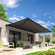 INTERSUN - Store banne coffre intégral HEVOA 6,00x3,50 M (Motorisé Secours à Télécommande - Gris anthracite structuré RAL7016ST - Gris foncé 250g/m²) - vignette