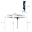 OUTSUNNY - Tonnelle barnum automatique pop-up dim. 2,53L x 2,53l x 2,68H m hauteur réglable nombreux accessoires inclus acier oxford blanc - vignette