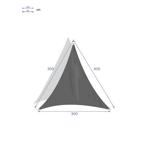 HESPERIDE - Voile d'ombrage triangulaire "Curacao" blanc 3x3x3m en polyester - large