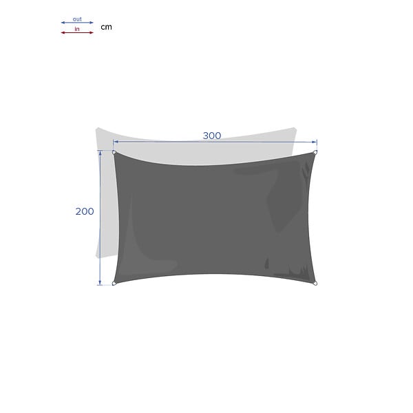 HESPERIDE - Voile d'ombrage rectangulaire "Curacao" émeraude 3x2m en polyester - large