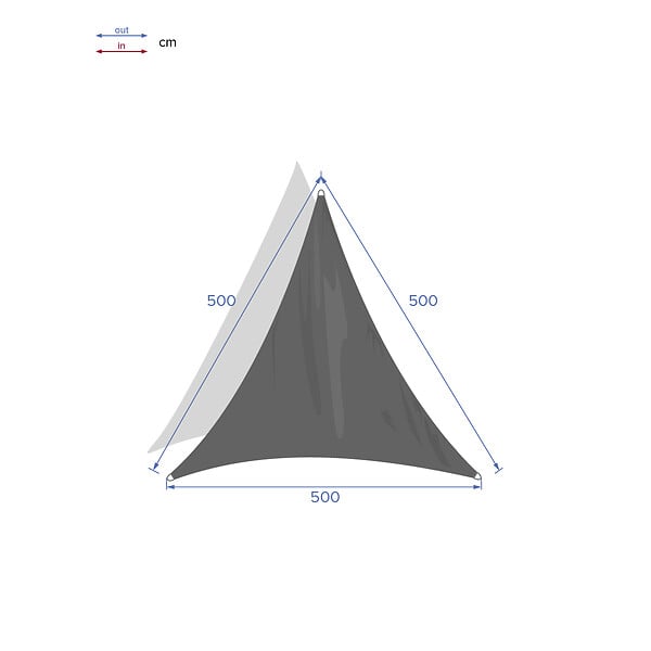 HESPERIDE - Voile d'ombrage triangulaire "Curacao" blanc 5x5x5m en polyester - large