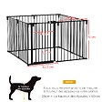 PAWHUT - PawHut Barrière de sécurité - parc enclos chien modulable pliable - porte verrouillable - 8 panneaux acier et PP - dim. 482,5L max. x 76H cm noir - vignette