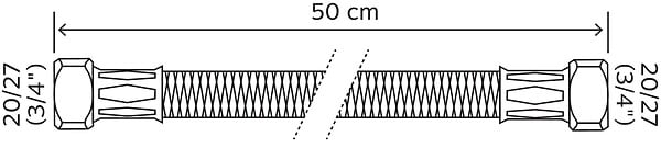 SOMATHERM FOR YOU - Flexible chauffage 2 écrous tournants 3/4" - 500 mm - large