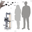 PAWHUT - Arbre à chats multi-équipements griffoirs grattoirs plateformes niche jeu boule suspendue Ø 48 x 104H cm gris - vignette