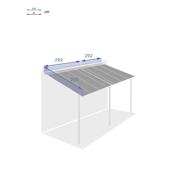 HESPERIDE - Toile de pergola "Belize" ardoise 2,95x2,92m pour pergola "Belize" 6x3.5m - large