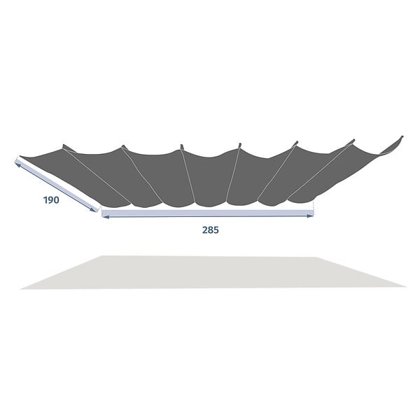 HESPERIDE - Toile de pergola "Enolie" ardoise 2,85x1,9m pour pergola "Enolie" 4x3,5m - large