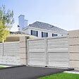 INTERSUN - Portail double battant motorisé brise-vue L 4000 x H 1880 mm - Blanc RAL 9010 - vignette