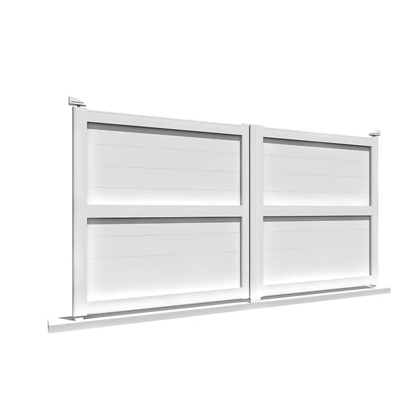 INTERSUN - Portail double battant motorisé plein L 4000 x H 1757 mm - Blanc RAL 9010 - large