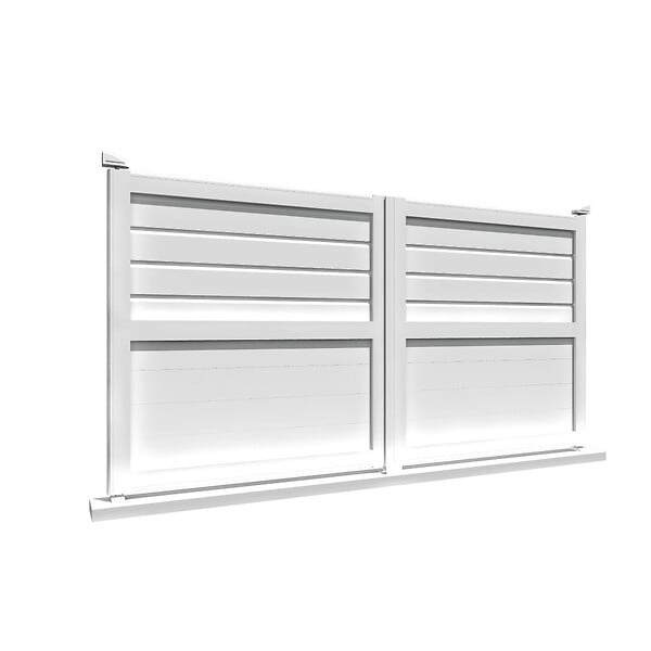INTERSUN - Portail double battant motorisé mixte L 4000 x H 1595 mm - Blanc RAL 9010 - large
