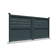 INTERSUN - Portail double battant motorisé mixte L 4000 x H 1595 mm - Gris anthracite RAL 7016 - vignette