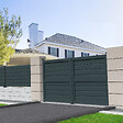 INTERSUN - Portail double battant motorisé brise-vue L 4000 x H 1880 mm - Gris anthracite RAL 7016 - vignette