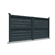 INTERSUN - Portail double battant motorisé brise-vue L 4000 x H 1880 mm - Gris anthracite RAL 7016 - vignette