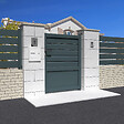 INTERSUN - Portillon mixte L 1000 x H 1745 mm - Gris anthracite RAL 7016 - vignette