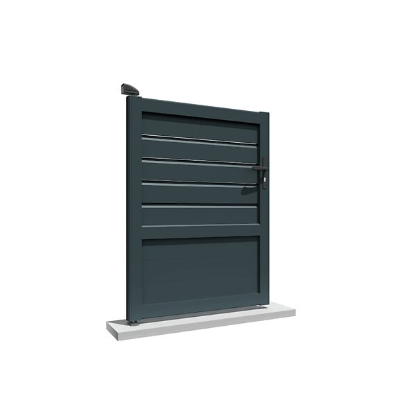 INTERSUN - Portillon mixte L 1000 x H 1745 mm - Gris anthracite RAL 7016 - large