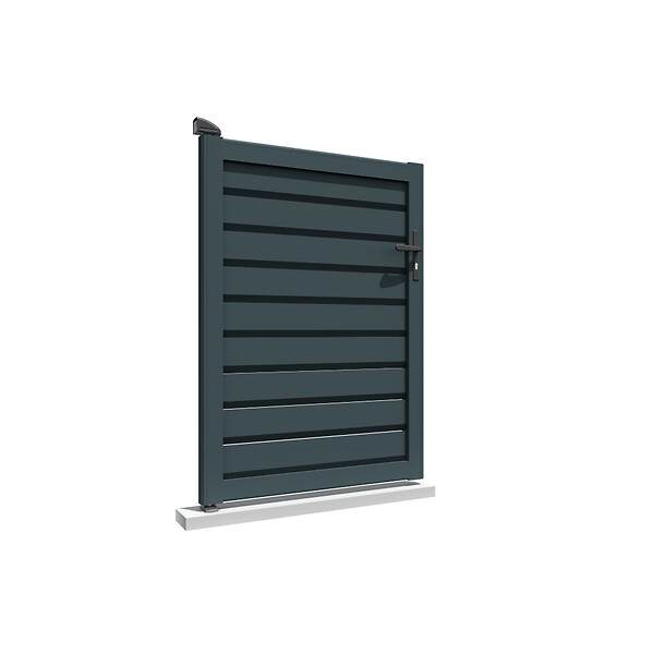 INTERSUN - Portillon brise-vue L 1000 x H 1857 mm - Gris anthracite RAL 7016 - large