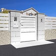 INTERSUN - Portillon mixte L 1000 x H 1595 mm - Blanc RAL 9010 - vignette
