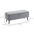 HOMCOM - Banc coffre de rangement 2 en 1 dim. 102L x 40l x 39H cm piètement acier noir tissu gris - vignette